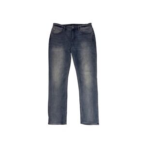 7 FOR ALL MANKIND The Straight Jeans Mens 34 Blue Medium Wash Stretch Denim